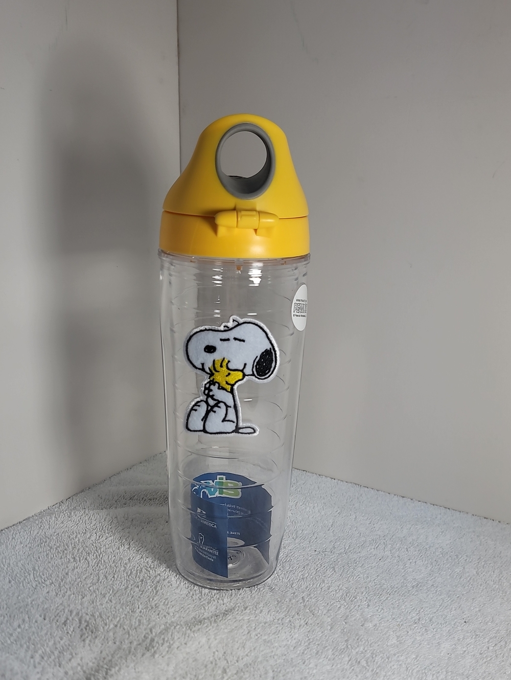 Tervis Yellow Snoopy Water Bottle - Clear Travel Tumbler 20 Oz NWT